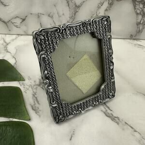 Vintage Miche Y2k Silver Tone Floral Scroll Picture Frame Mini Cottagecore